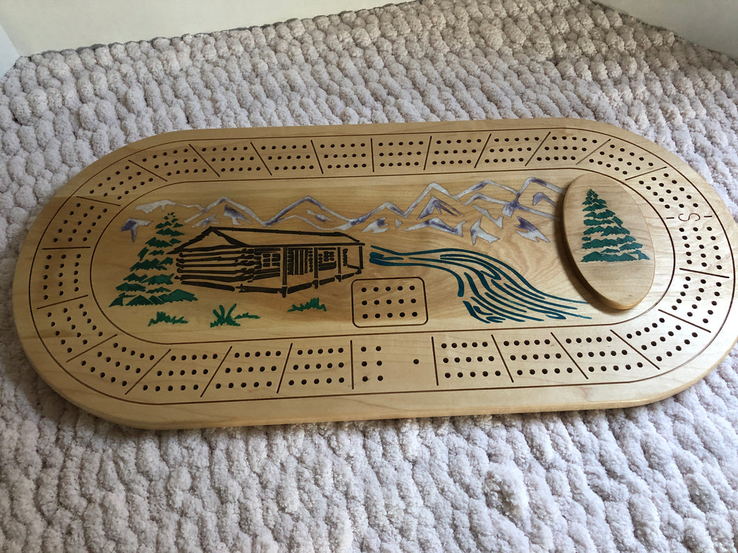 Large Maple Cribbage Board