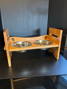 Double Dish Pet Food Stand