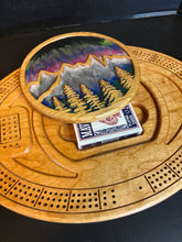 Load image into Gallery viewer, Mountain and Northern lights scene Crib Board
