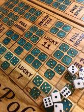 Load image into Gallery viewer, Dice Poker on cherry wood
