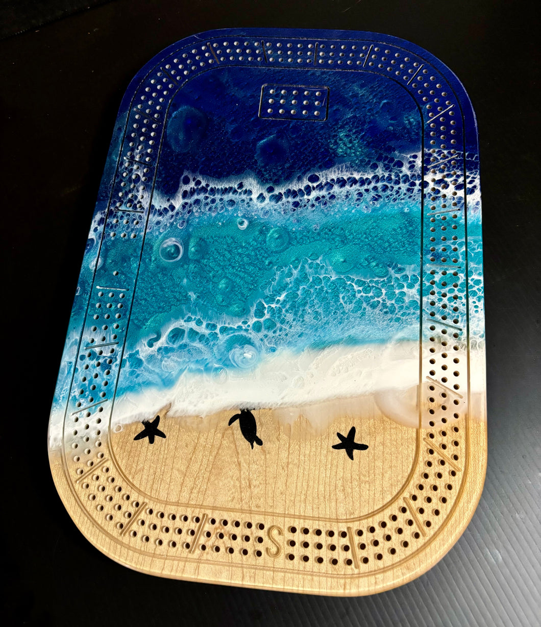 Beach Wave Crib Board with starfish