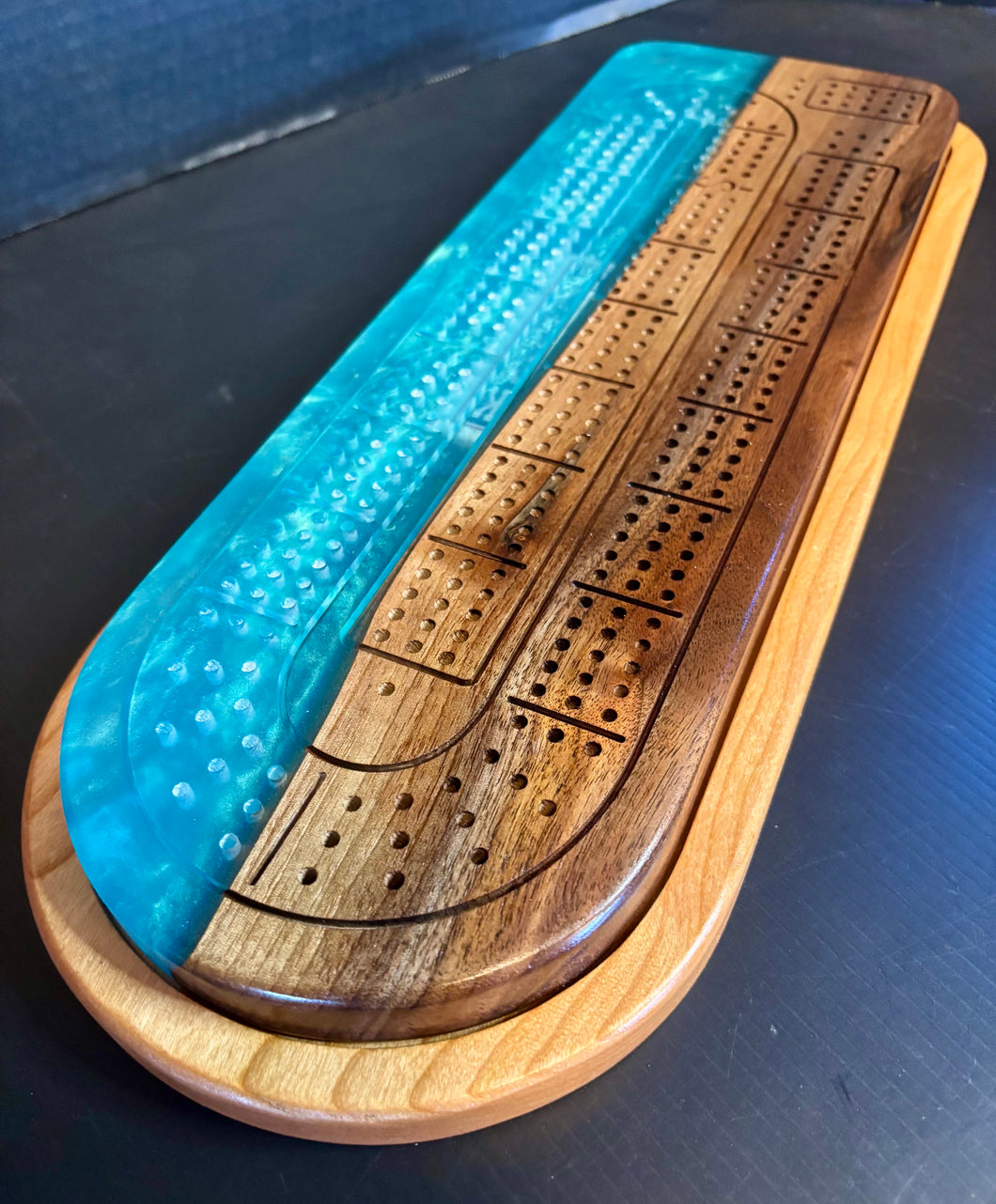 2 Pc walnut resin Crib Board