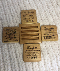 Cherry Wood Family Coasters