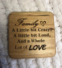 Load image into Gallery viewer, Cherry Wood Family Coasters
