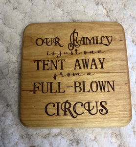 Cherry Wood Family Coasters