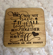 Load image into Gallery viewer, Cherry Wood Family Coasters
