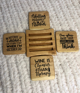 Cherry Wood Sassy Coasters