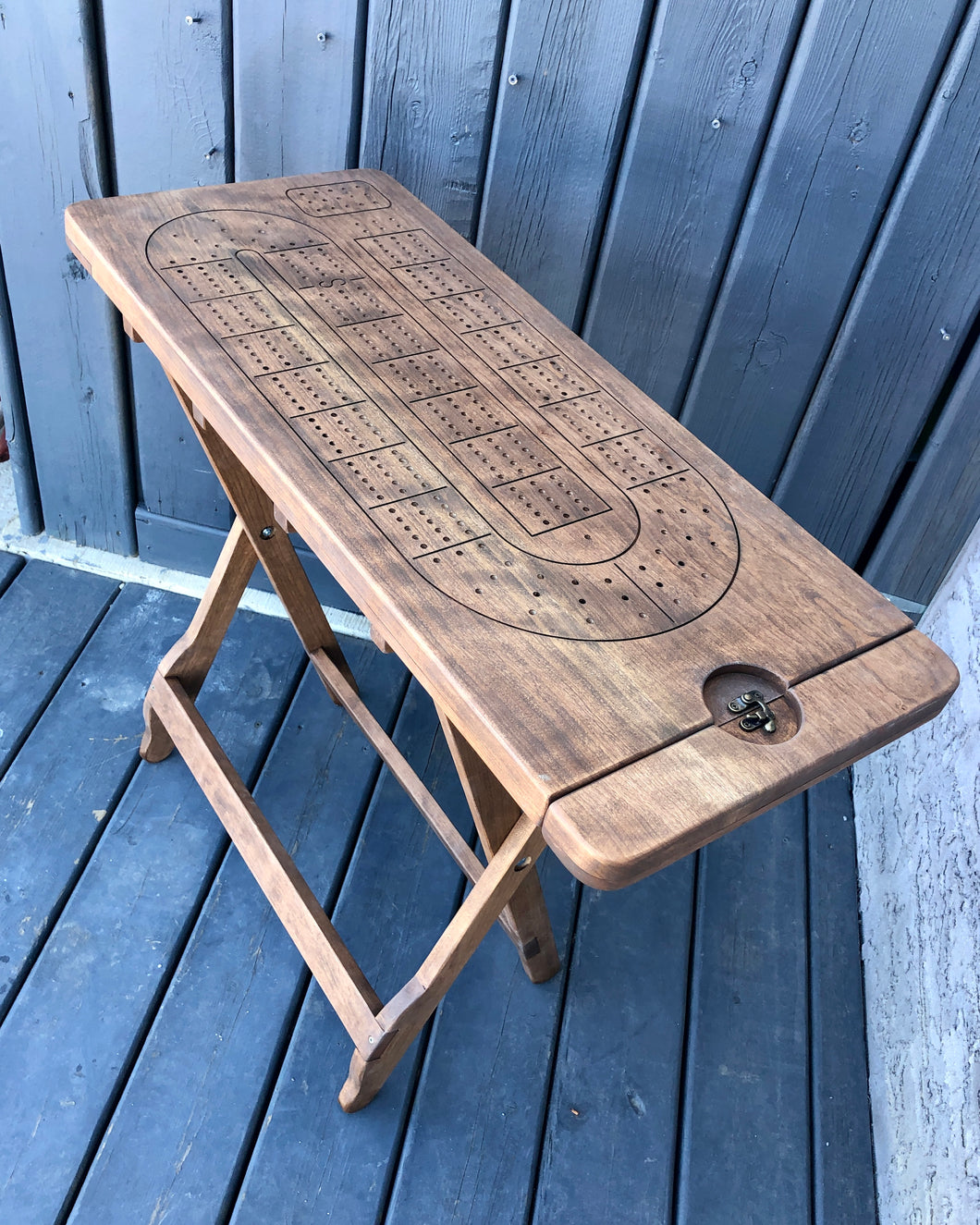 Walnut stain Camping Crib Table