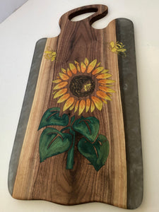 Large Sunflower Bee charcuterie board