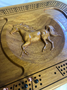 3D Walnut Horse Crib Board