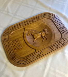 3D Walnut Horse Crib Board