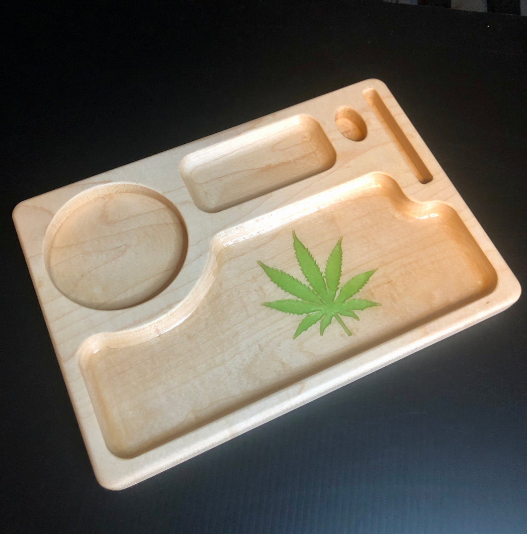 Rolling Tray Maple wood