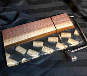 Cheese Slicer with wine corks in resin